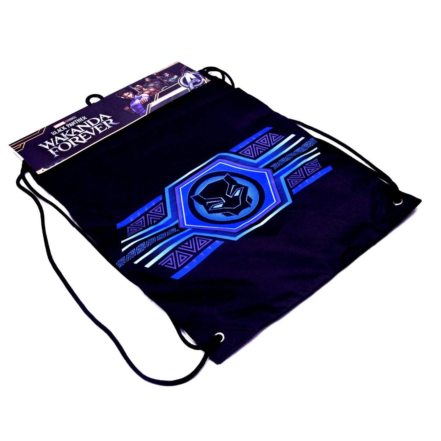 Marvel Black Panther Wakanda Forever Drawstring Backpack Bag New