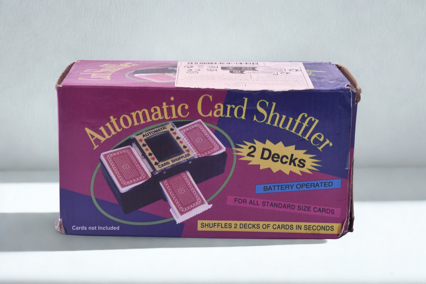 Automatic 2 Deck Card Shuffler Battery Operated Tested Working w/ Box