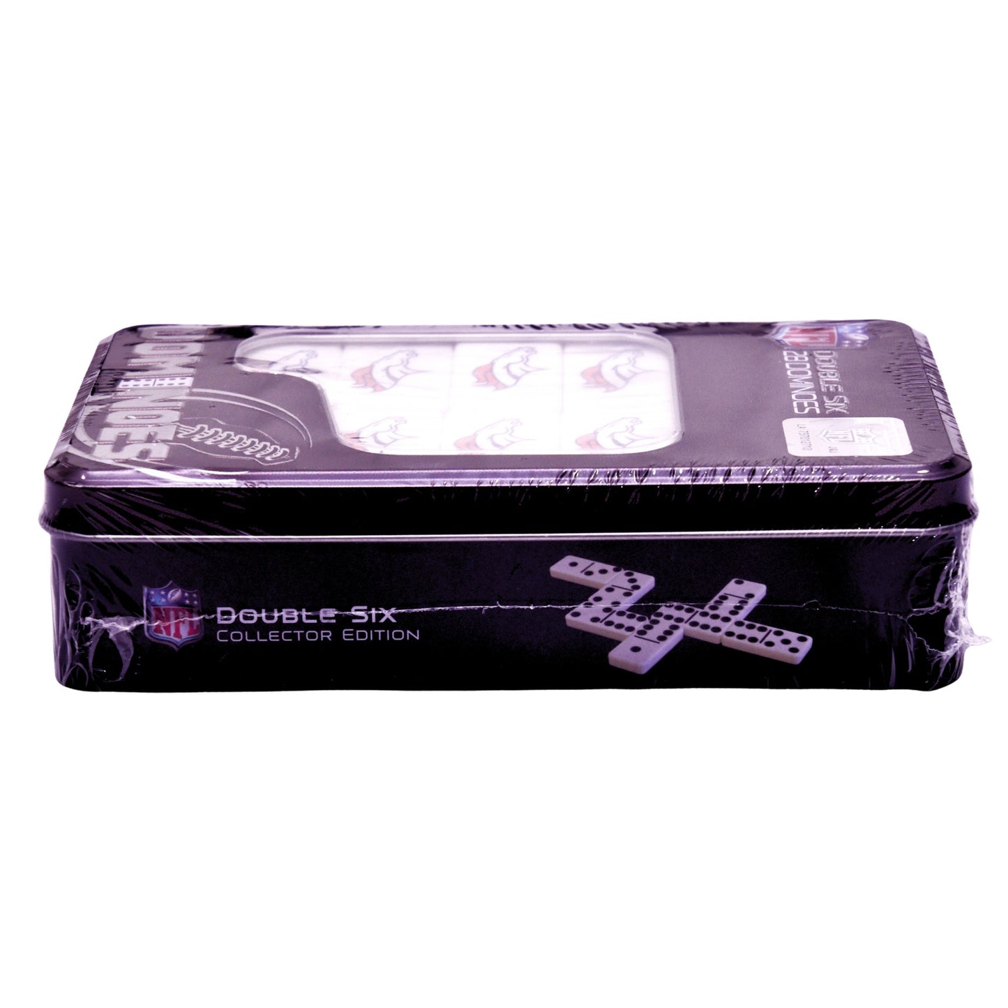 NFL Denver Broncos Double Six 28 Dominoes Collector Edition Tin Sealed New