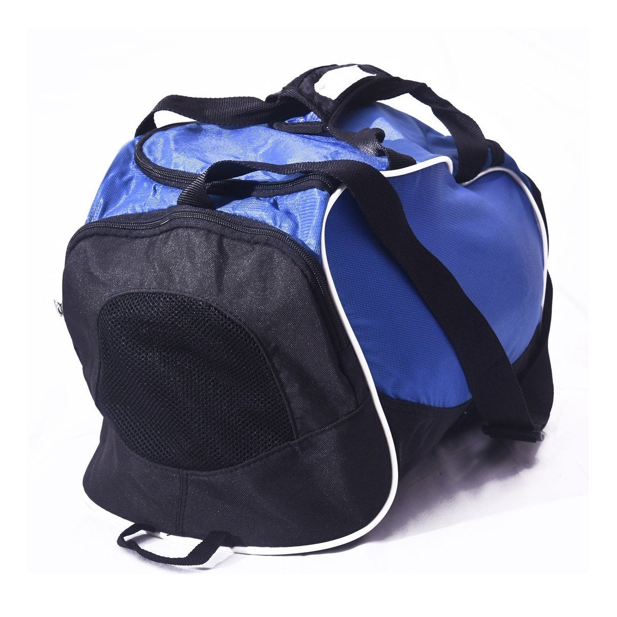 Nike Duffel Bag Blue Black Gym Sports Travel Shoulder Bag Multi Pocket