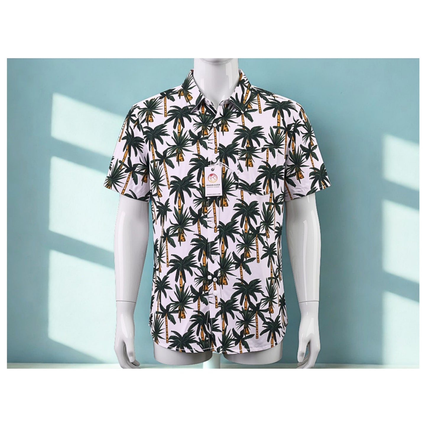 NWT Free Planet Tropical Palm Button-Up Shirt Men’s M Cotton