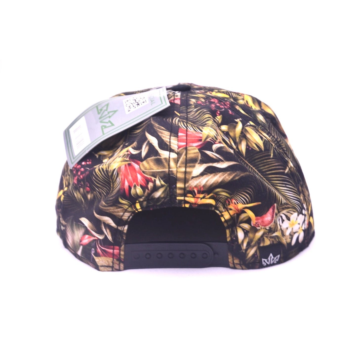 Essencial Daytona Beach Tropical Floral Snapback Hat Cap Black Adjustable NWT