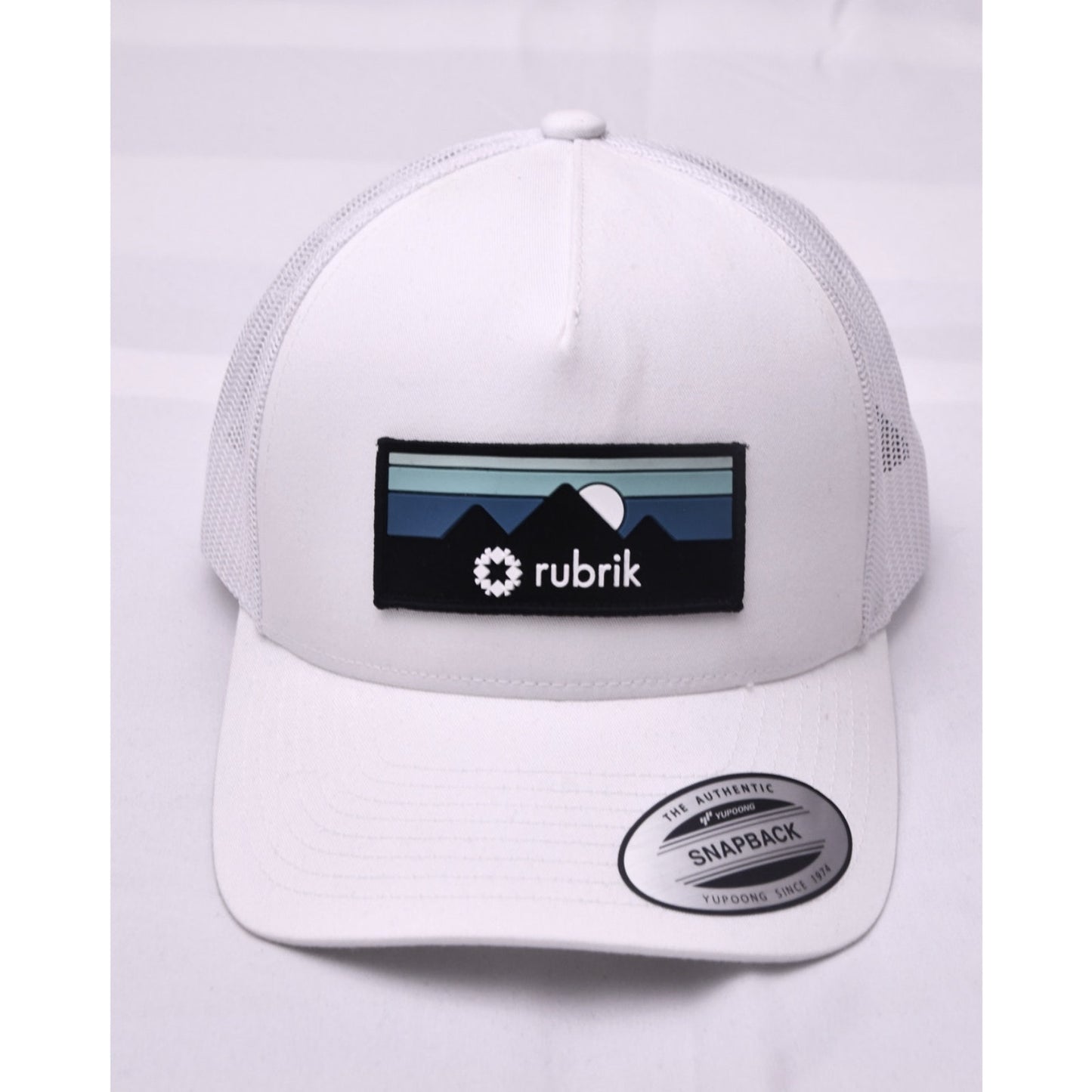 Rubrik Yupoong Snapback Trucker Hat White Adjustable Mesh Cap New