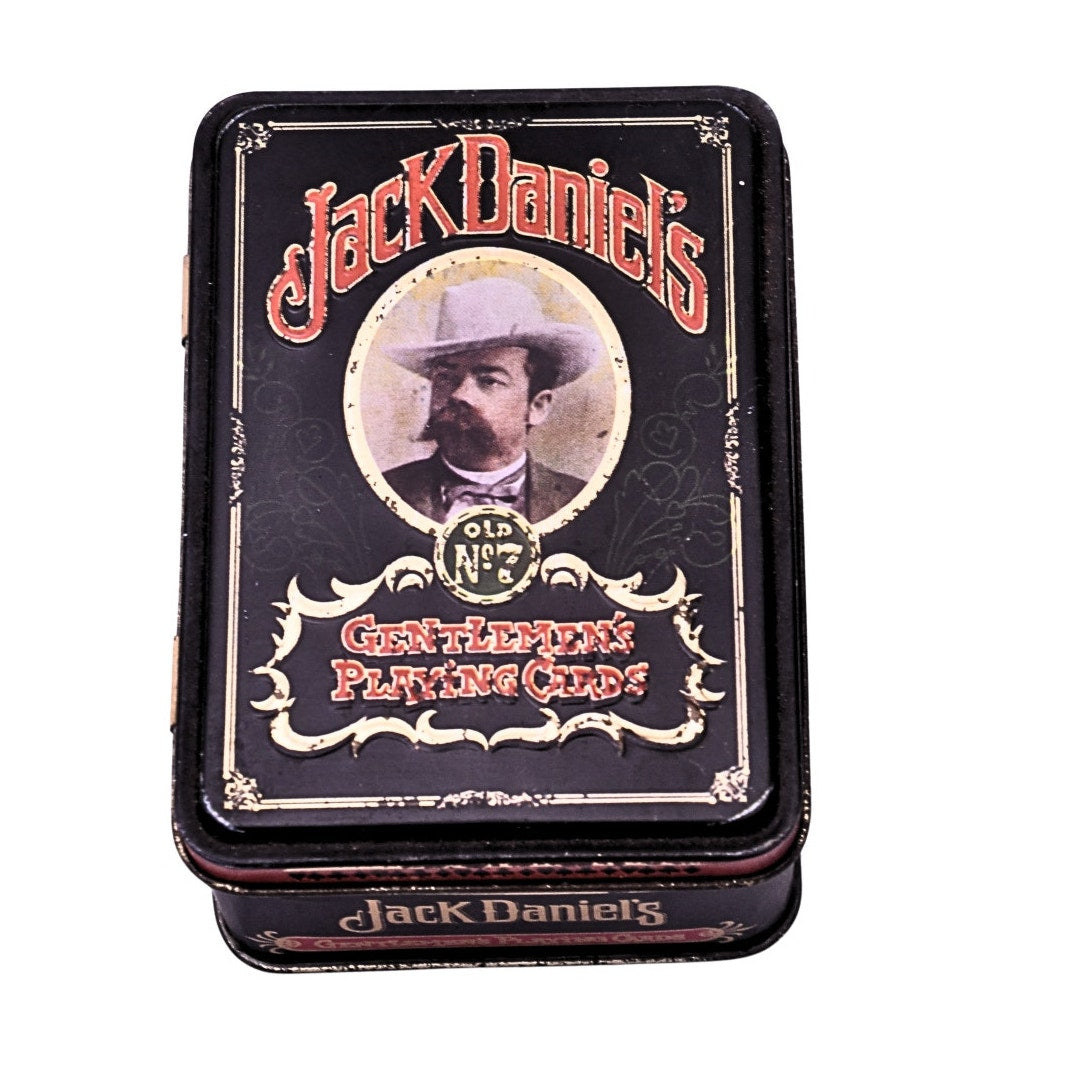 Jack Daniel's Gentlemen's Playing Cards Tin w/ Cards Metal Collectible Case