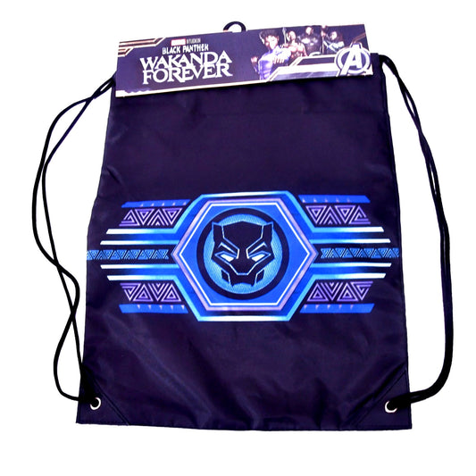 Marvel Black Panther Wakanda Forever Drawstring Backpack Bag New