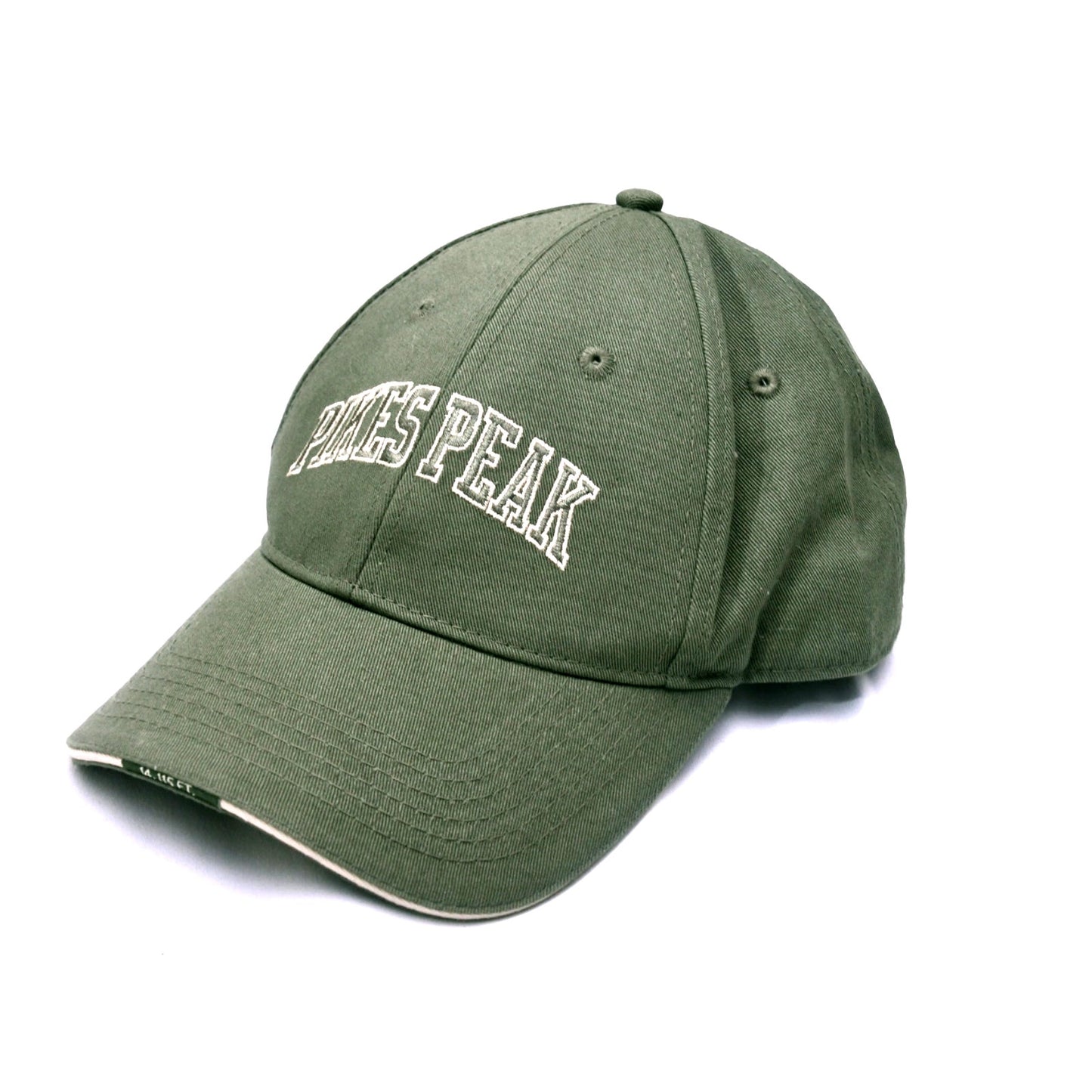 Pikes Peak Colorado Light Olive Green Adjustable Dad Hat 100% Cotton Cap OSFM