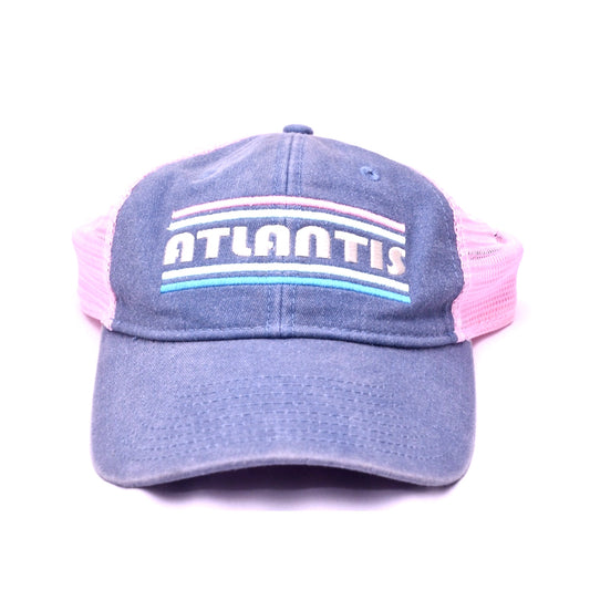 Atlantis Paradise Island Gray Pink Trucker Snapback Hat Cap One Size