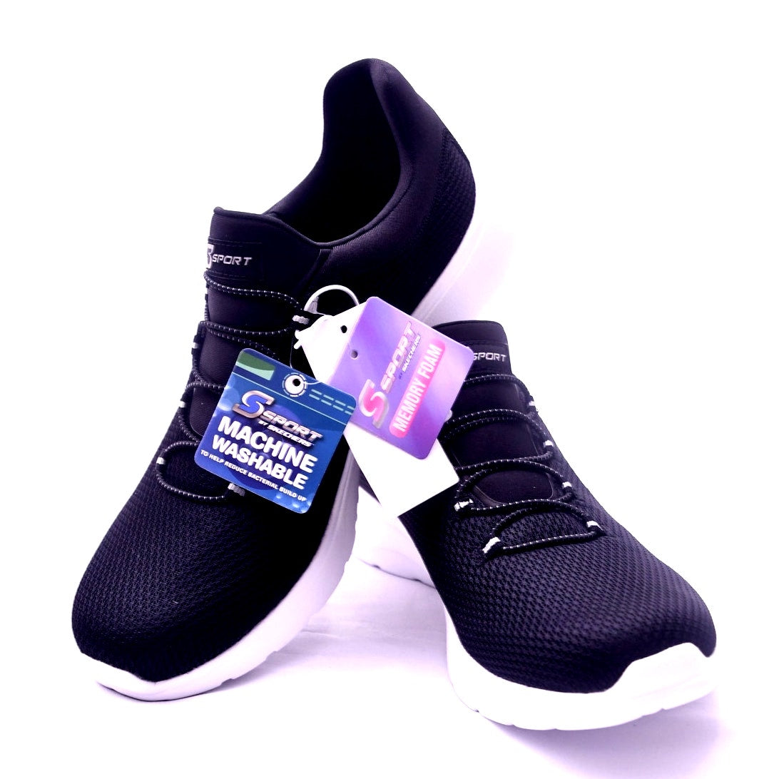 S Sport by Skechers Rummie Memory Foam Shoes Black Size 11 NWT Washable