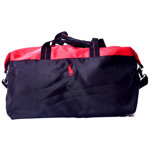 Polo Ralph Lauren Red Black Duffel Bag Travel Gym Weekender Shoulder Bag