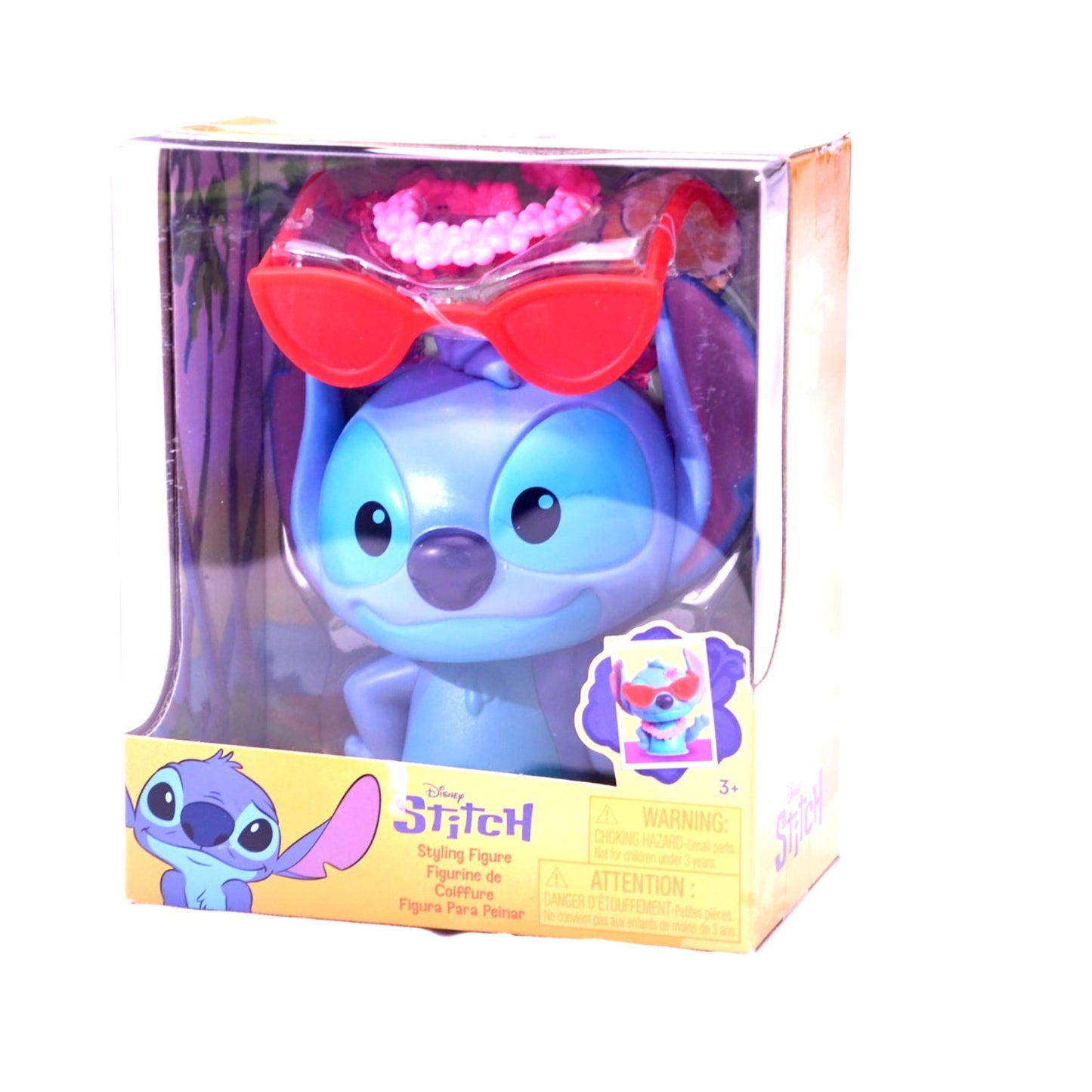 Disney Stitch Styling Figure with Sunglasses & Lei Toy Figure NIB Lilo & Stitch
