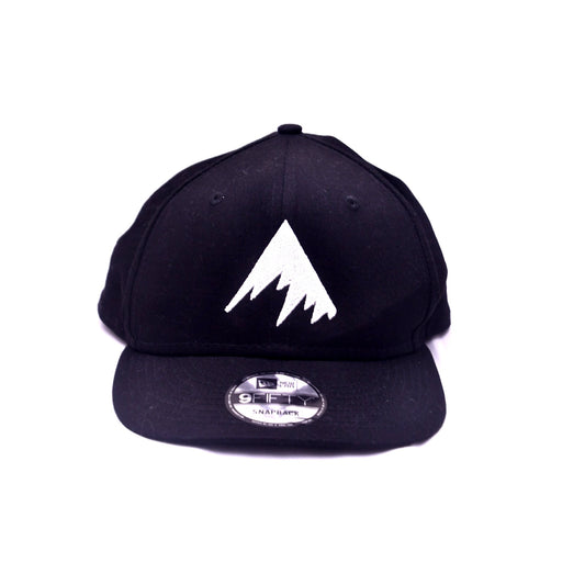 New Era 9FIFTY Black Snapback Cap White Mountain Logo OSFM NWT