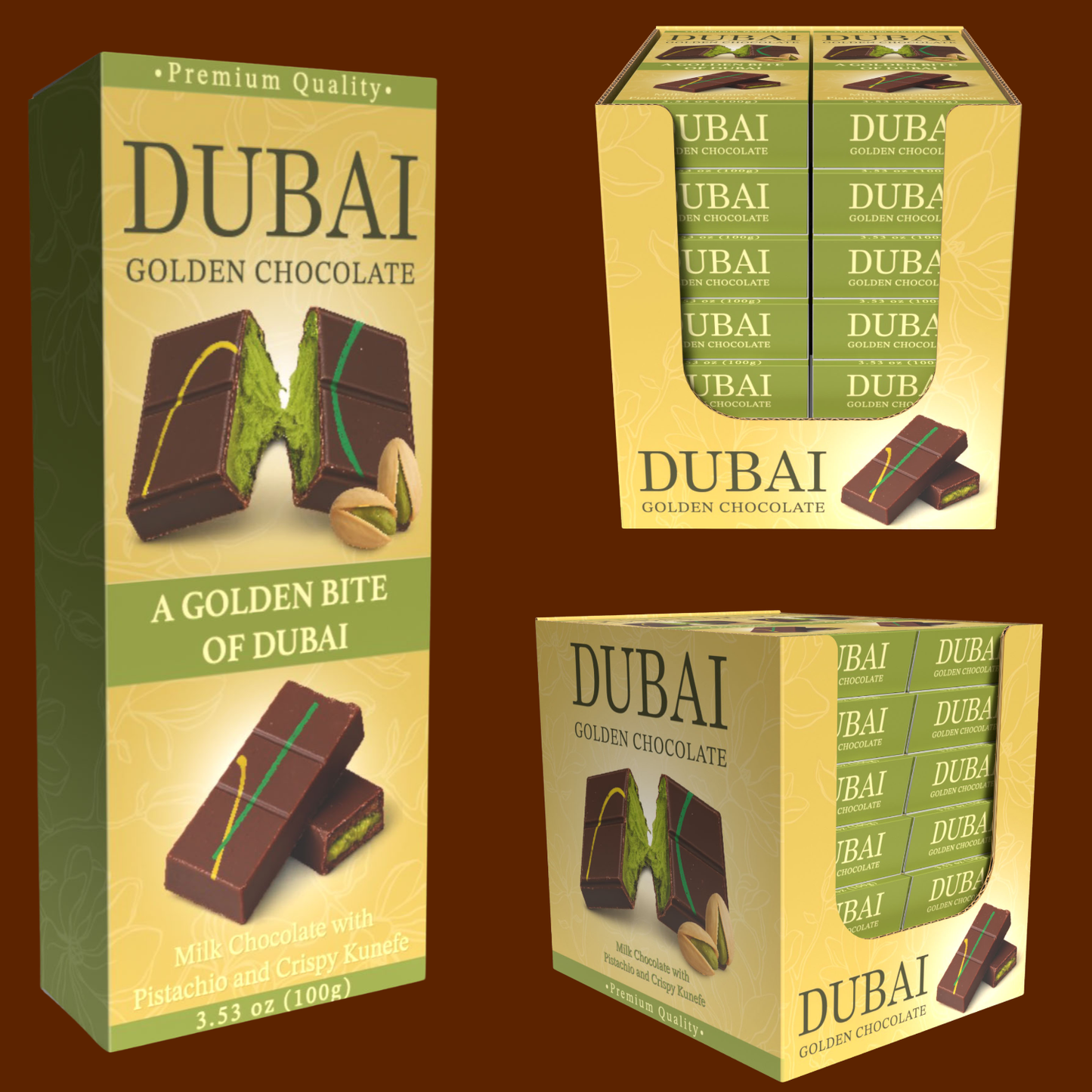 Dubai Chocolate Bar – Pistachio & Crispy Kunefe 3.53 oz