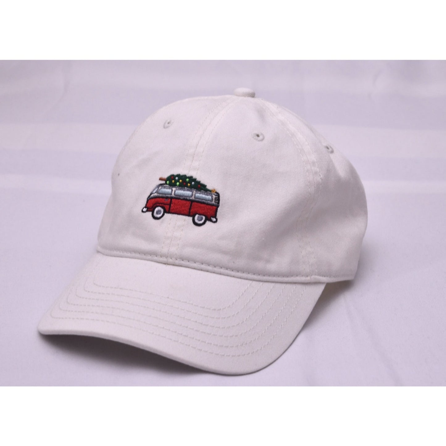 Mighty Fine Christmas Van Tree White Dad Hat Adjustable OSFM NWT