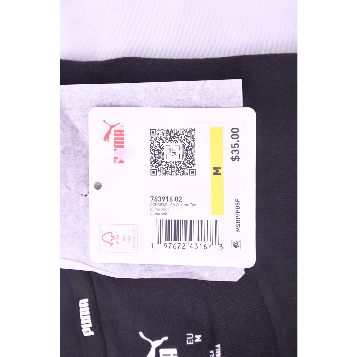 Puma CONMEBOL Copa America USA 2024 Cumbre Tee Black Men's Medium NWT