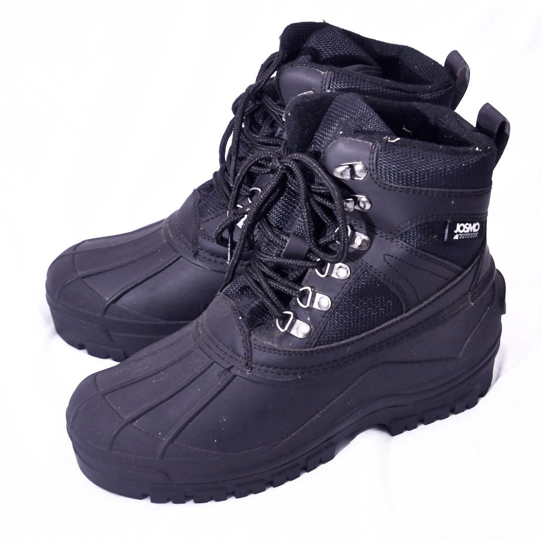 Josmo Outdoor Men's Duck Boots Winter Snow Waterproof Lace Up Black Size 8 NWT