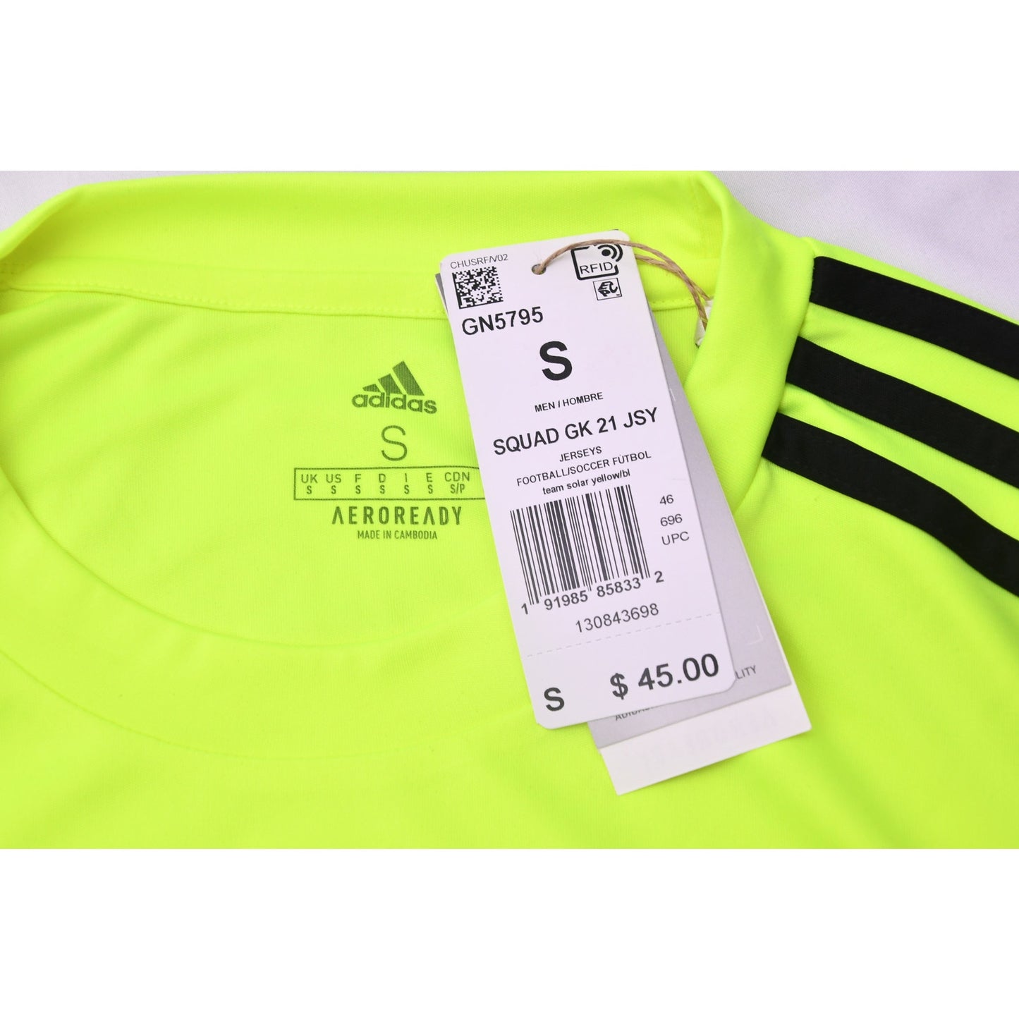 Adidas Squad GK 21 Jersey S Solar Yellow NWT