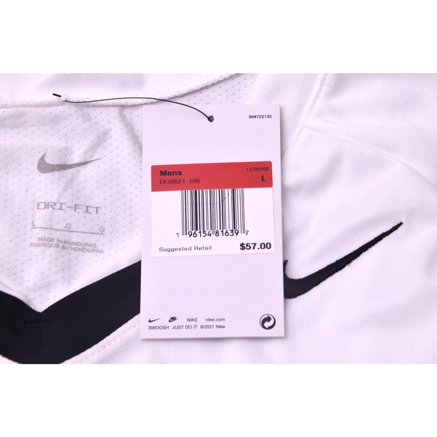 Nike Dri-FIT Men's L White Soccer Jersey NWT
