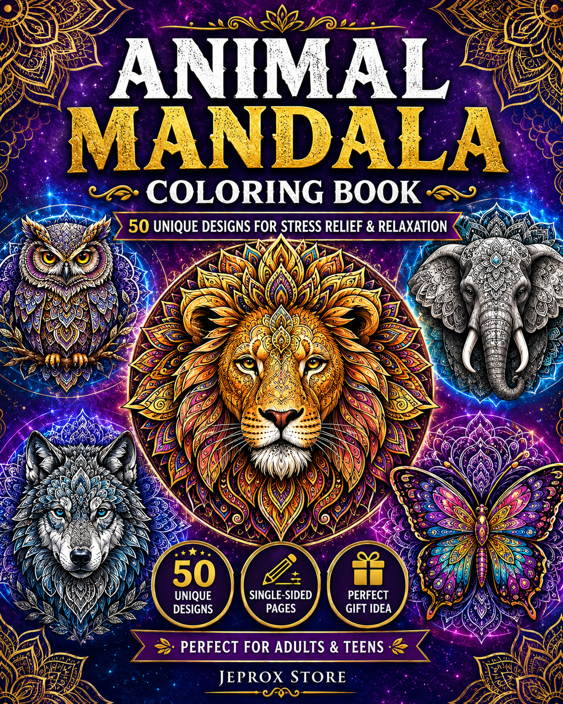 Animal Mandala Coloring Book