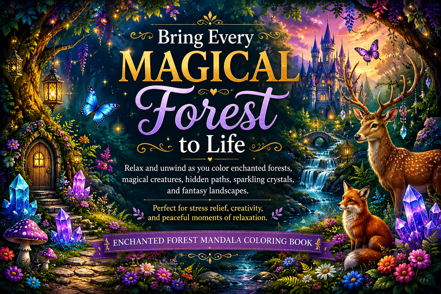 Enchanted Forest Mandala-Digital PDF Download