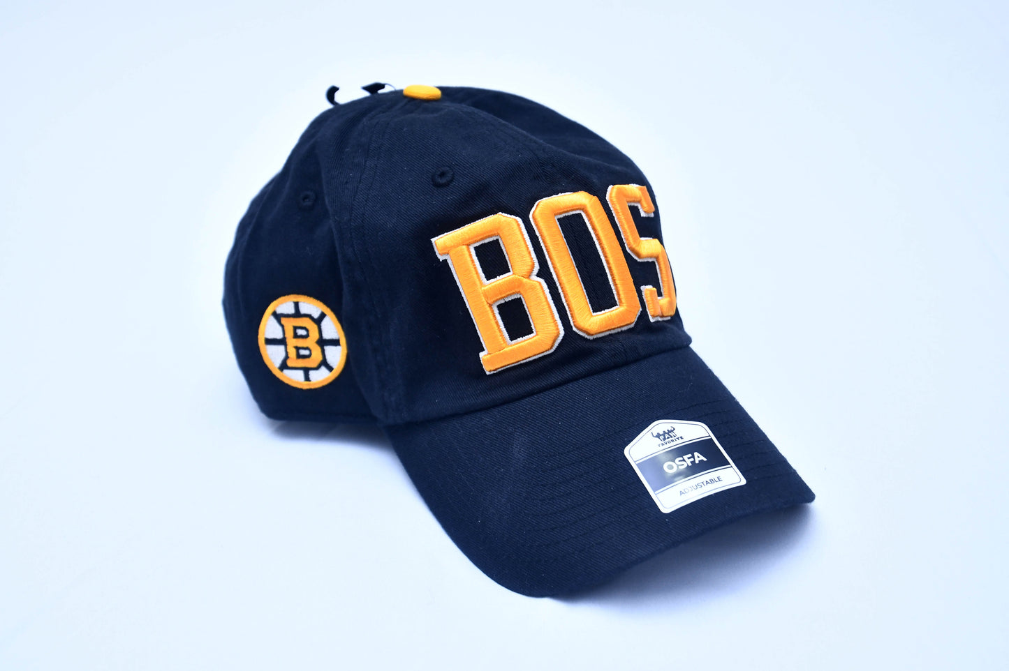 Boston Bruins Baseball Hat. BOS and Logo OSFA Adjustable. "Sale"