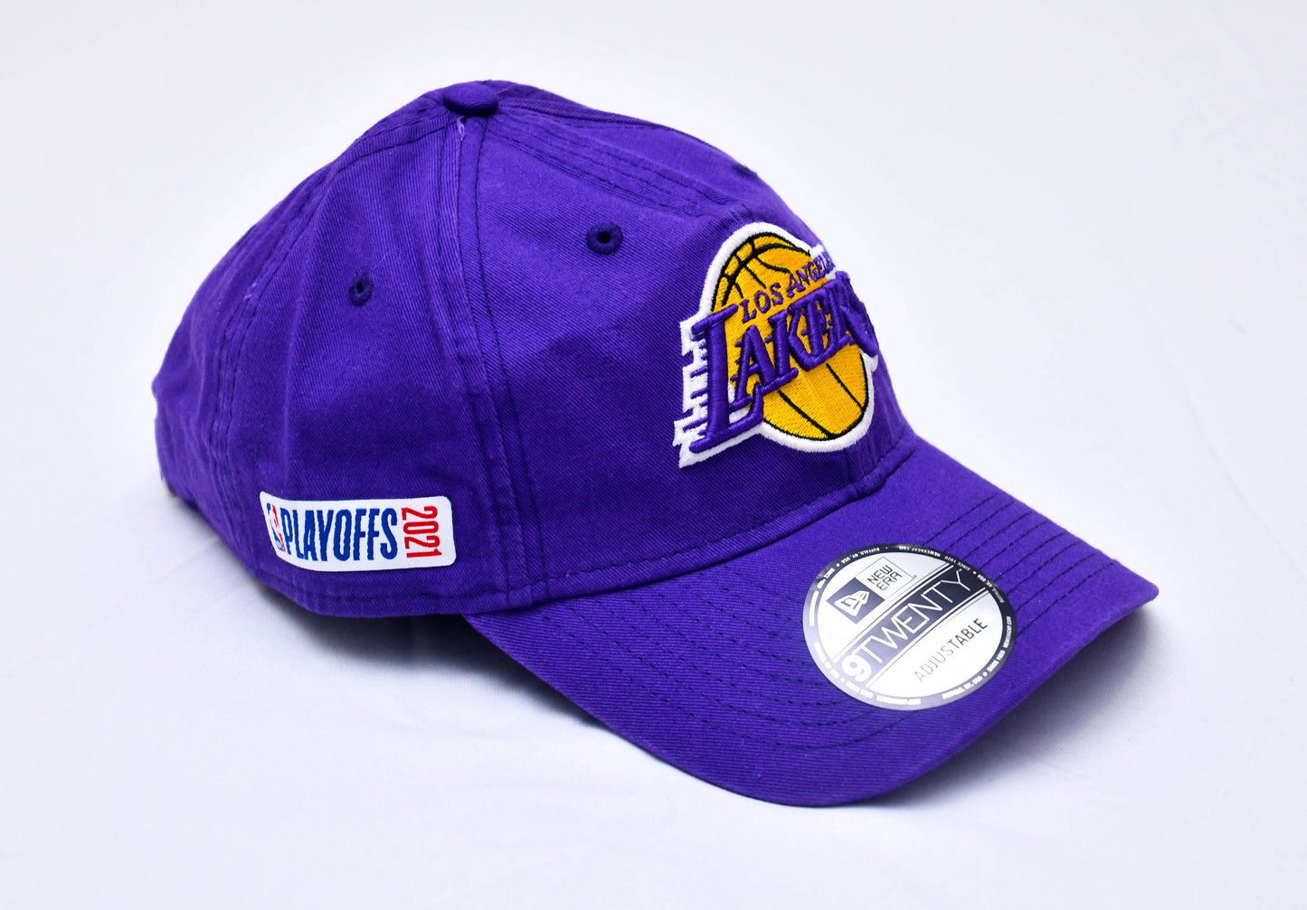 Los Angeles Lakers 2021 Playoffs NBA New Era 9Fifty Snapback Hat Purple Logo