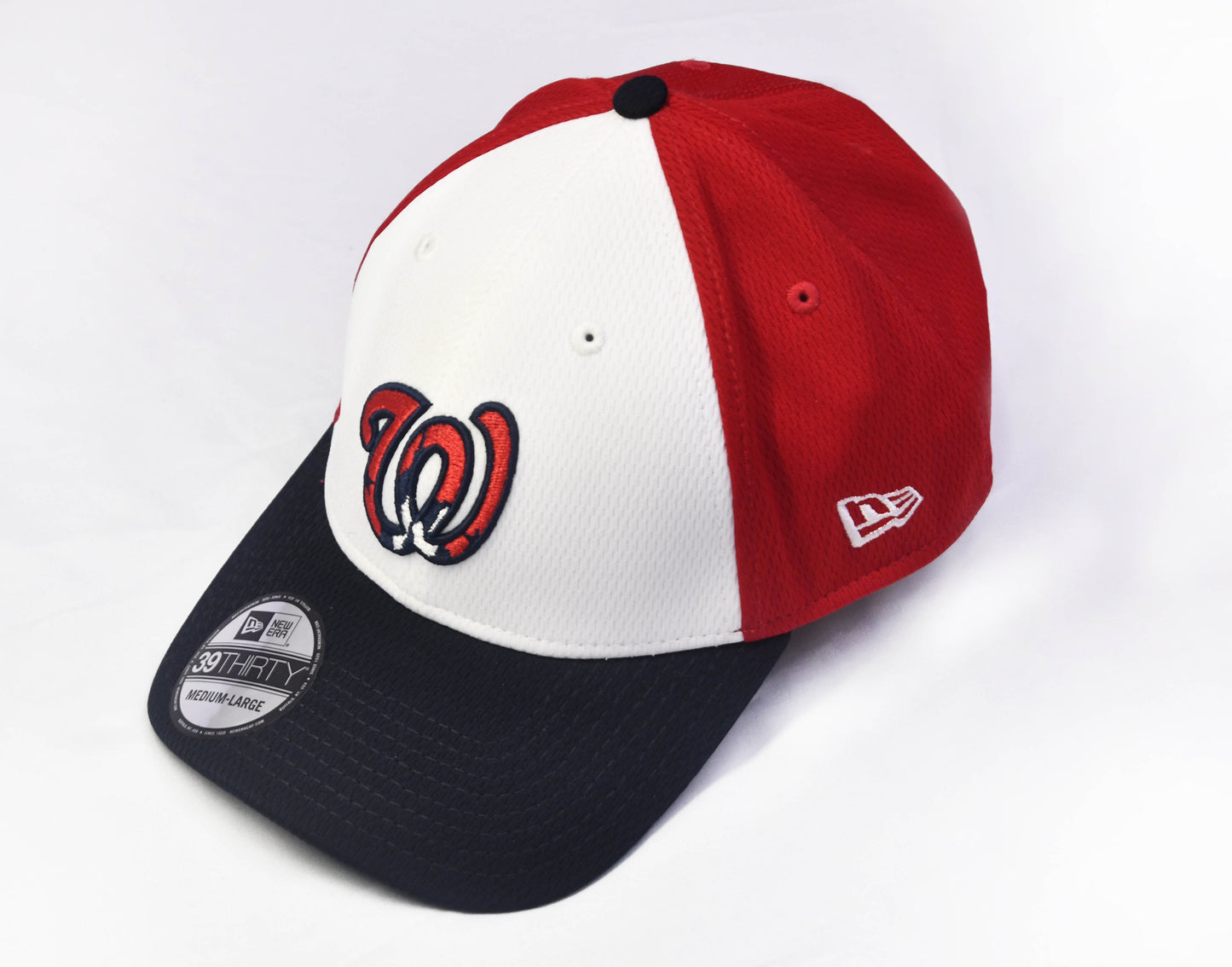 Washington Nationals New Era White/Red Classic 39Thirty Flex Fit Hat