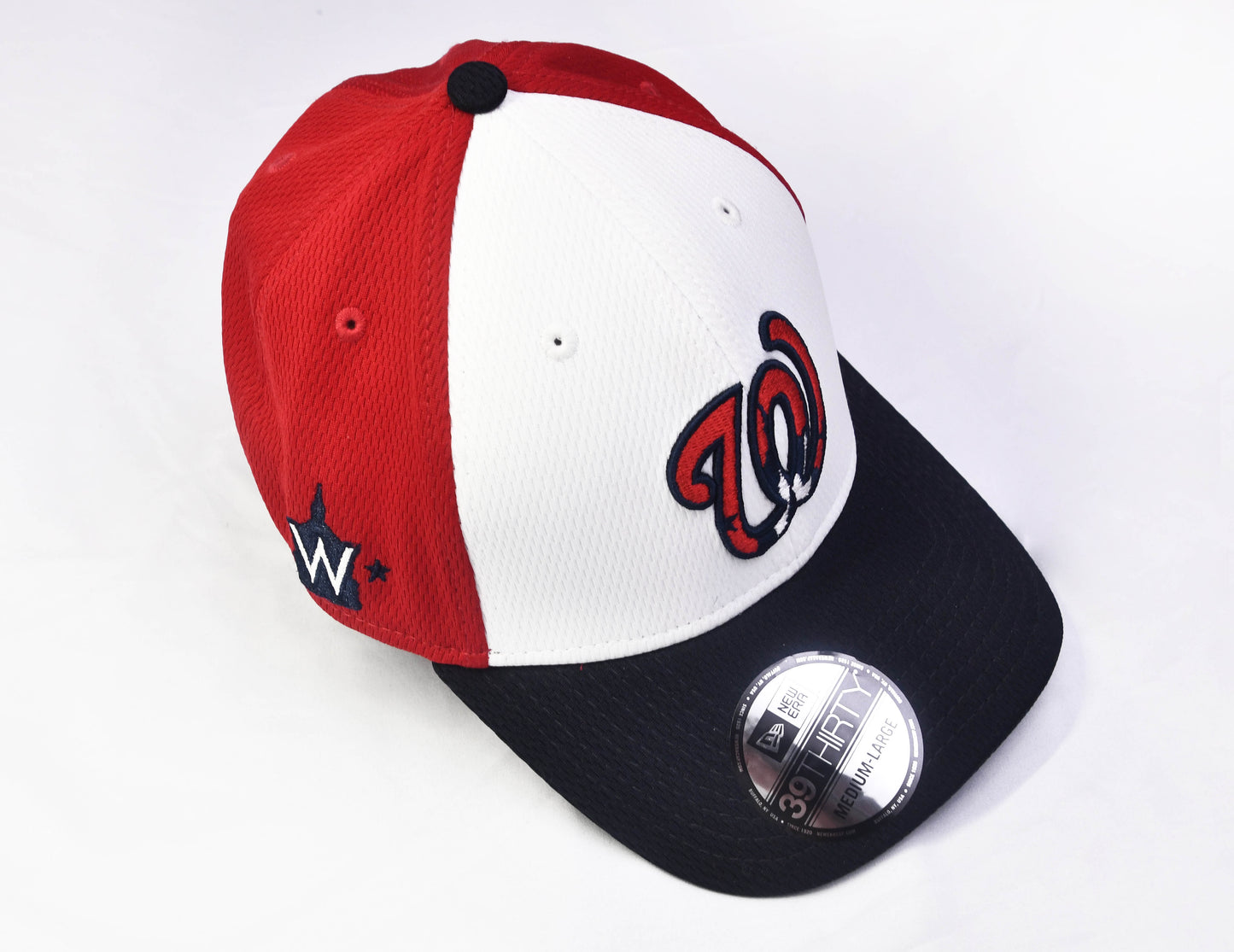 Washington Nationals New Era White/Red Classic 39Thirty Flex Fit Hat