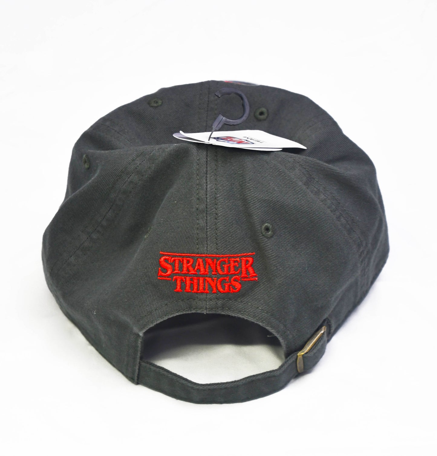 NFL X STRANGER THINGS Gray Baseball Cap Hat Logos In Red Slide Back OSFM