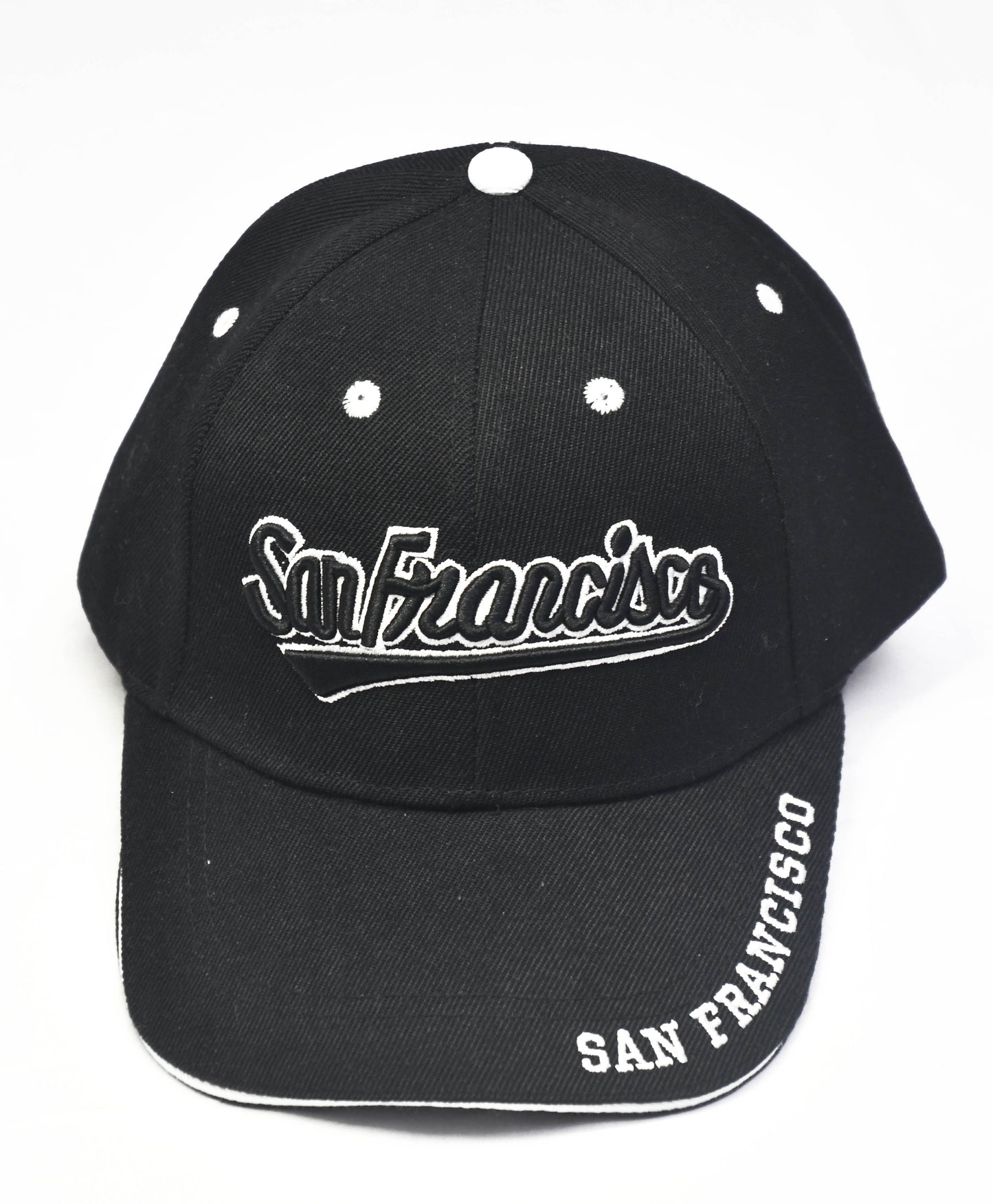 San Francisco Strapback Hat Black One Size Adjustable