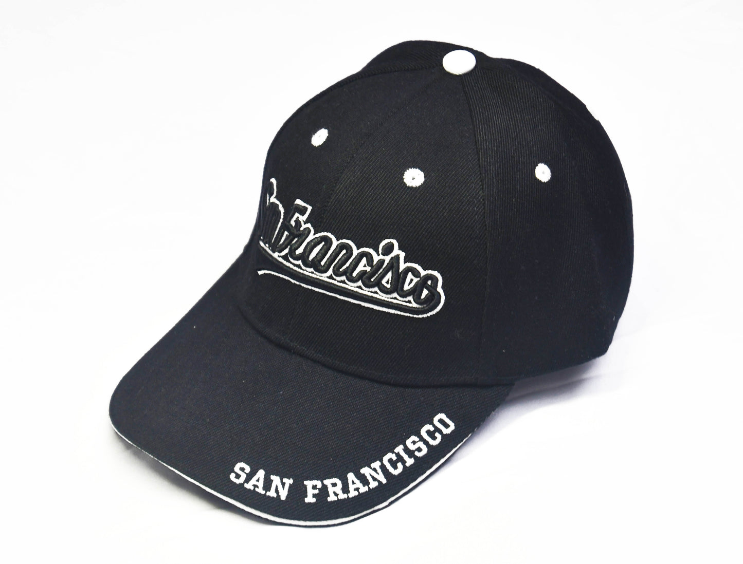 San Francisco Strapback Hat Black One Size Adjustable