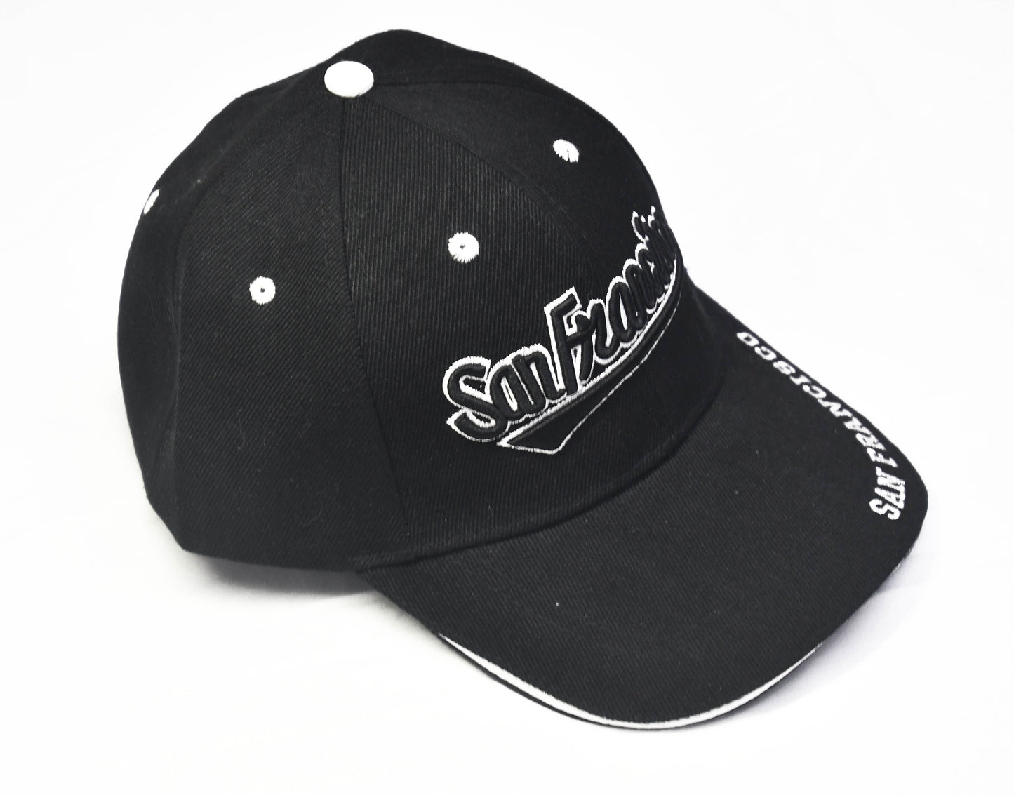 San Francisco Strapback Hat Black One Size Adjustable