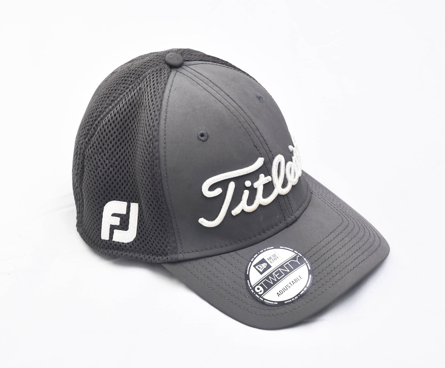 Titleist Golf Pro V1 FJ FootJoy New Era Mesh Flex Fitted L/XL Hat Cap Gray GR75
