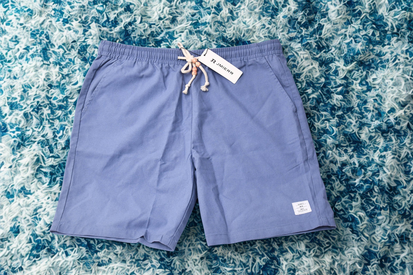 JMIERR Mens Classic Wear Shorts Elastic Waist Drawstring Blue Size 38 NEW