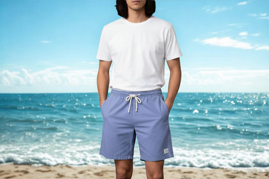 JMIERR Mens Classic Wear Shorts Elastic Waist Drawstring Blue Size 38 NEW