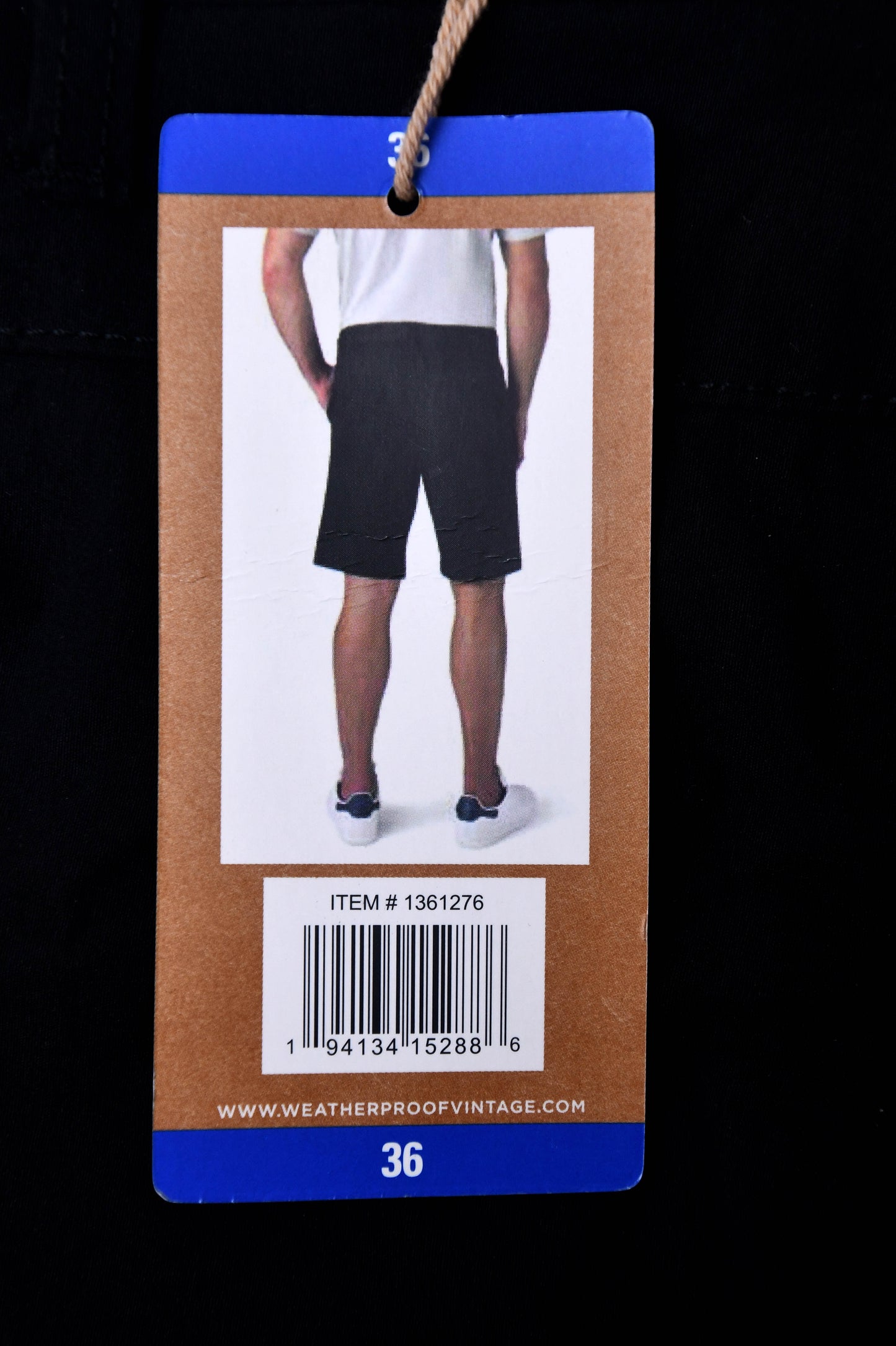 Weatherproof Vintage Men's Packable Hybrid Short, Black, Sz-36