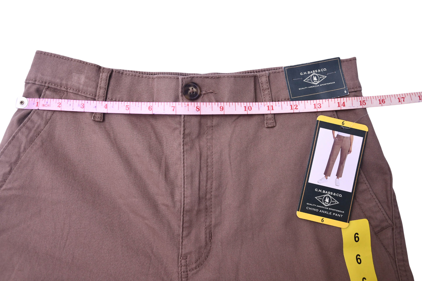 NWT GH Bass & Co size 6 women Chino Ankle Pants