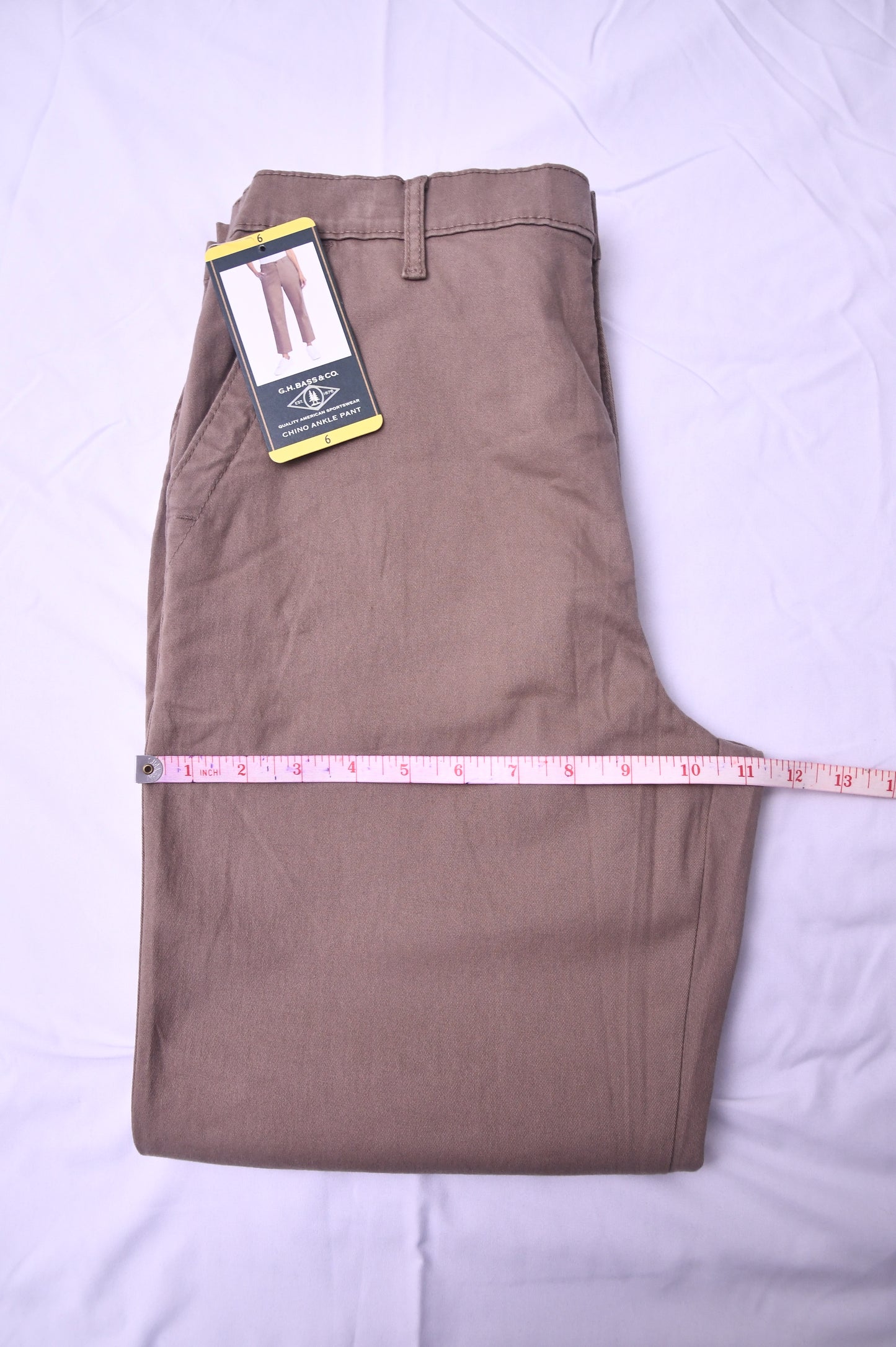 NWT GH Bass & Co size 6 women Chino Ankle Pants