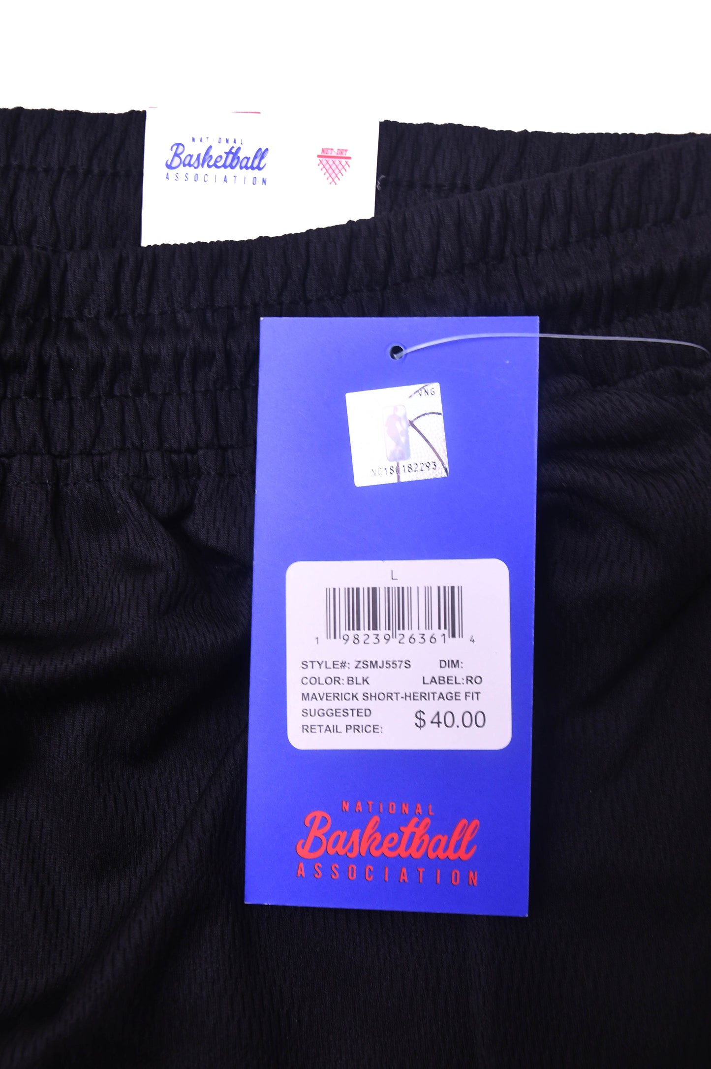 NBA Mavericks Short- Heritage fit Men's Large Black New