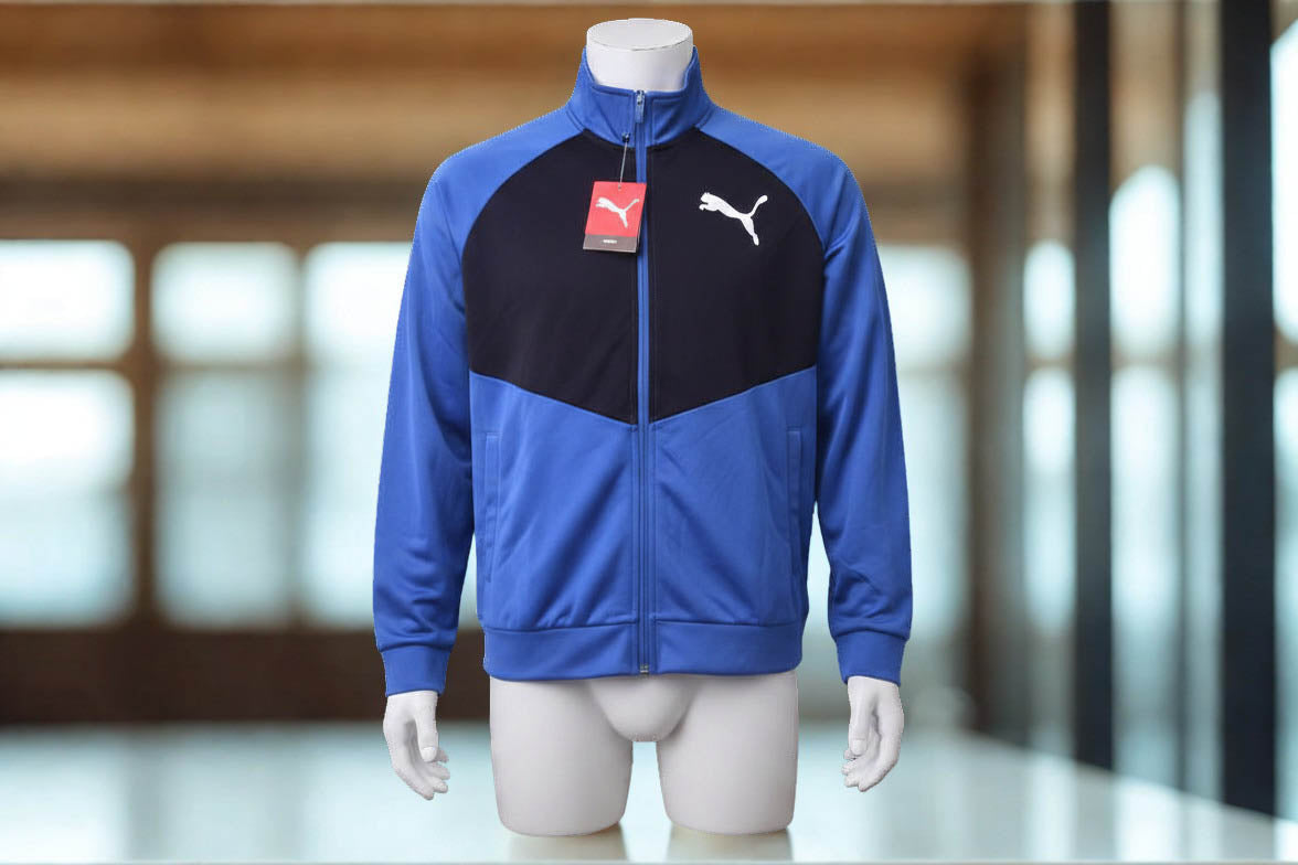 Puma Zip Down Mockneck Long Sleeve Athletic Gym Contrast Track Jacket M in stock