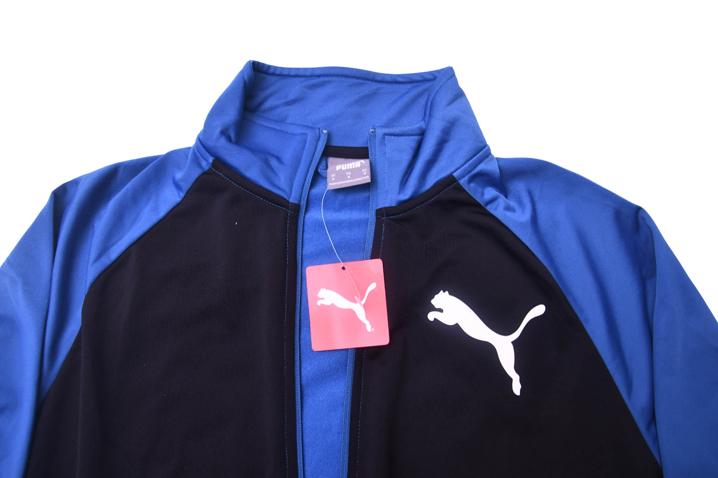 Puma Zip Down Mockneck Long Sleeve Athletic Gym Contrast Track Jacket M in stock