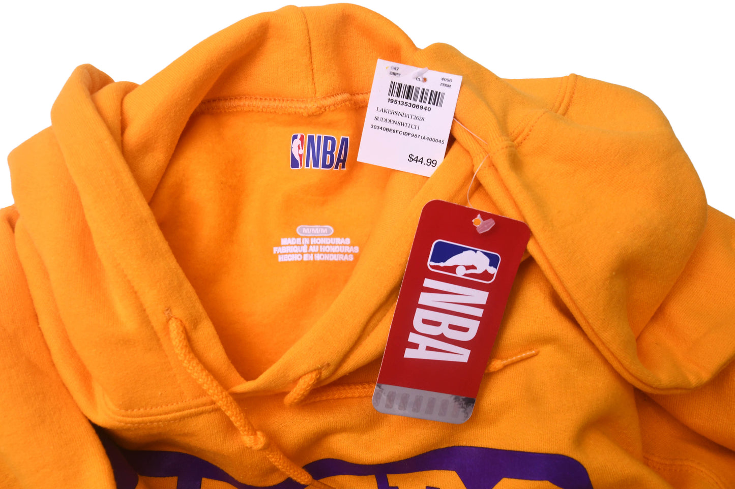 NBA LOS ANGELES LAKERS PULLOVER Suddenswitch HOODIE MENS Sz M NWT $44.99