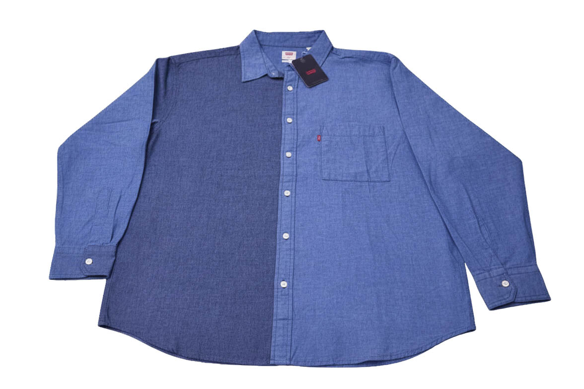 Levis Men’s Oversized Blue Color Button Up Shirt - NWT $89 M in stock