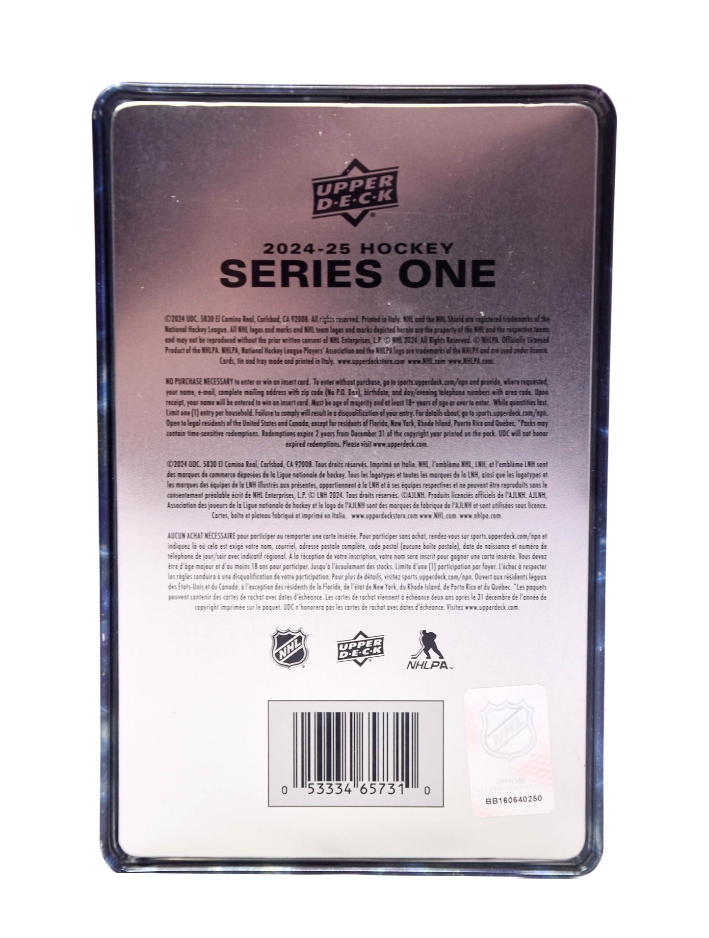 2024 2025 Upper Deck Series 1 Tin Of Various Players (EMPTY-Tin Only)