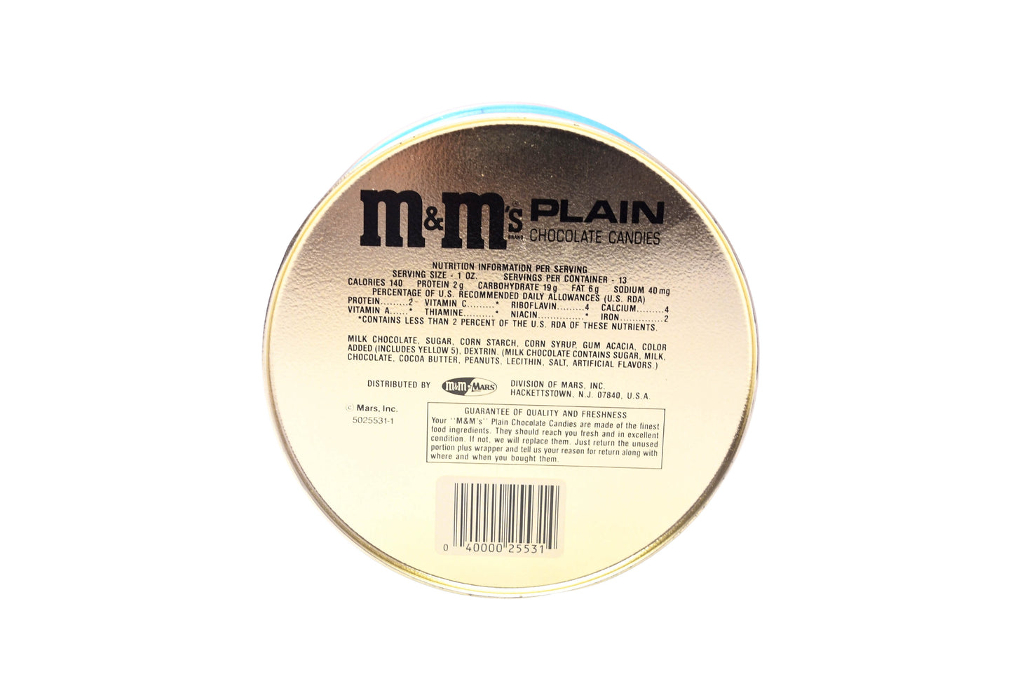 Vintage M&M's Plain Chocolate Candies Christmas Tin