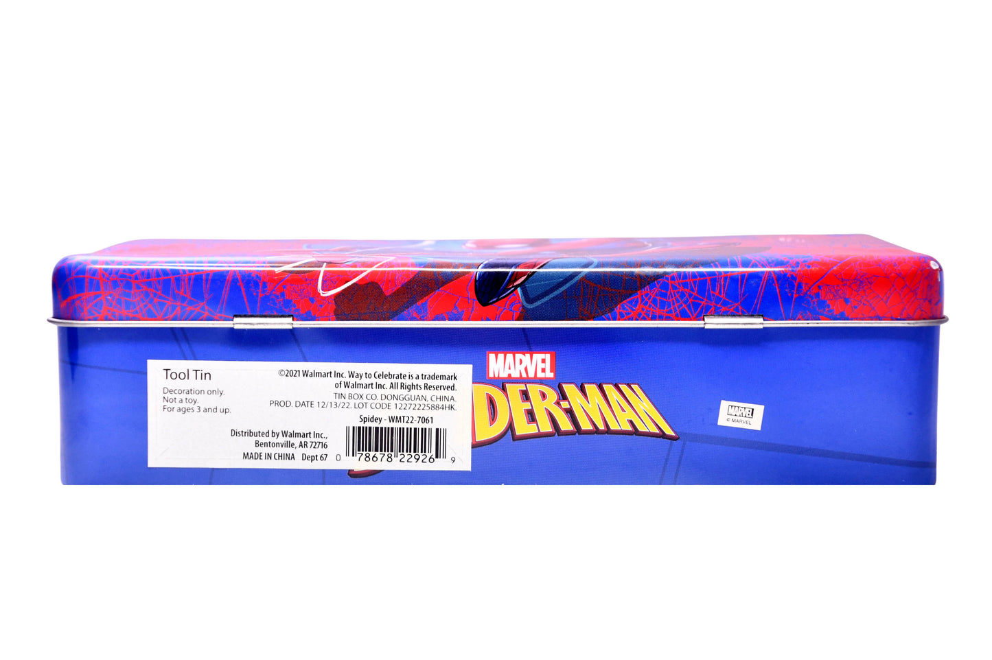 Spiderman🕷️Tool Box Tin School Supply Pencil/Pens with Handle Latch& Hinge NEW