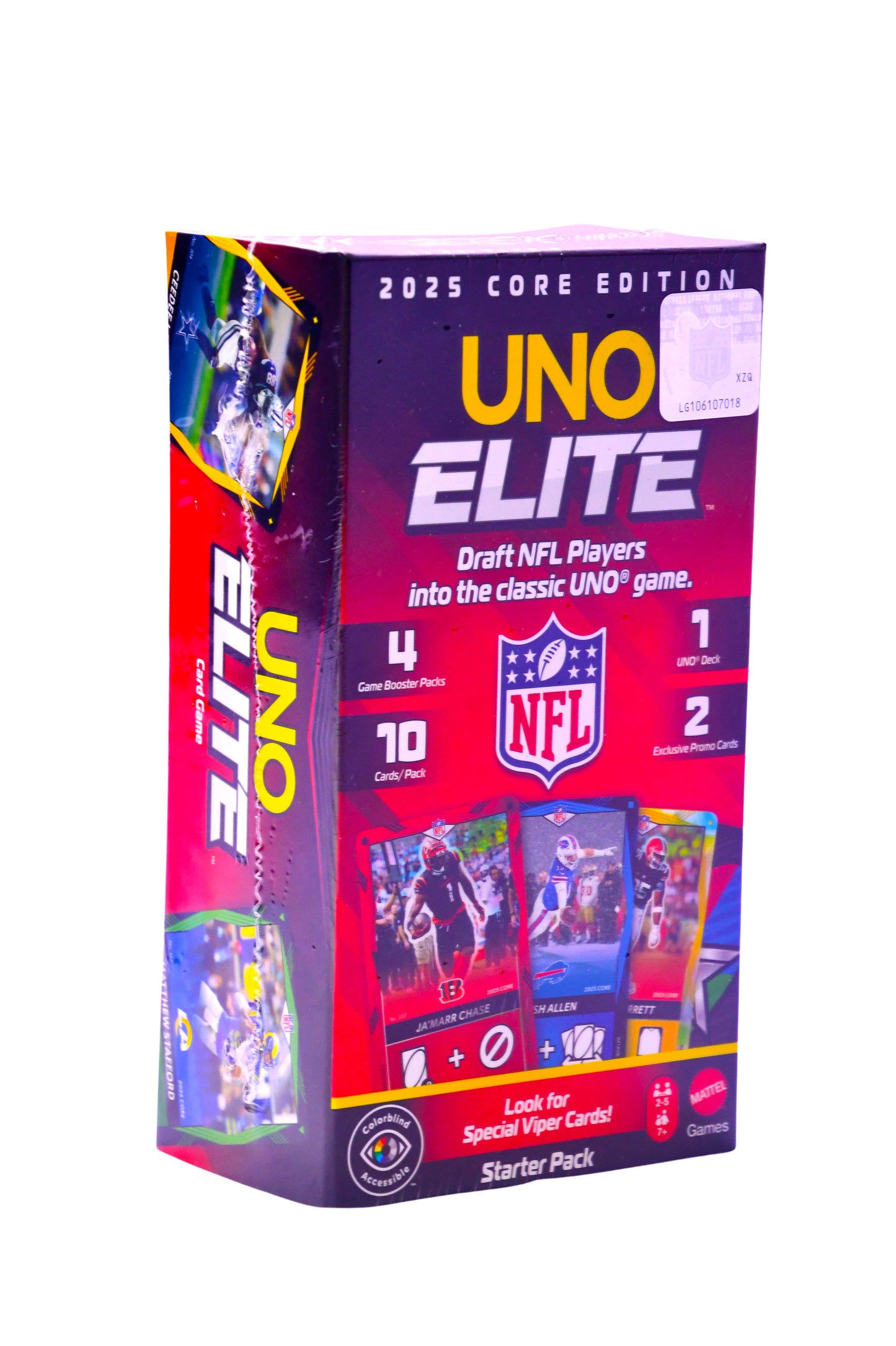 UNO Elite NFL 2025 Core Edition NFL Players into the classic UNO game SEALED