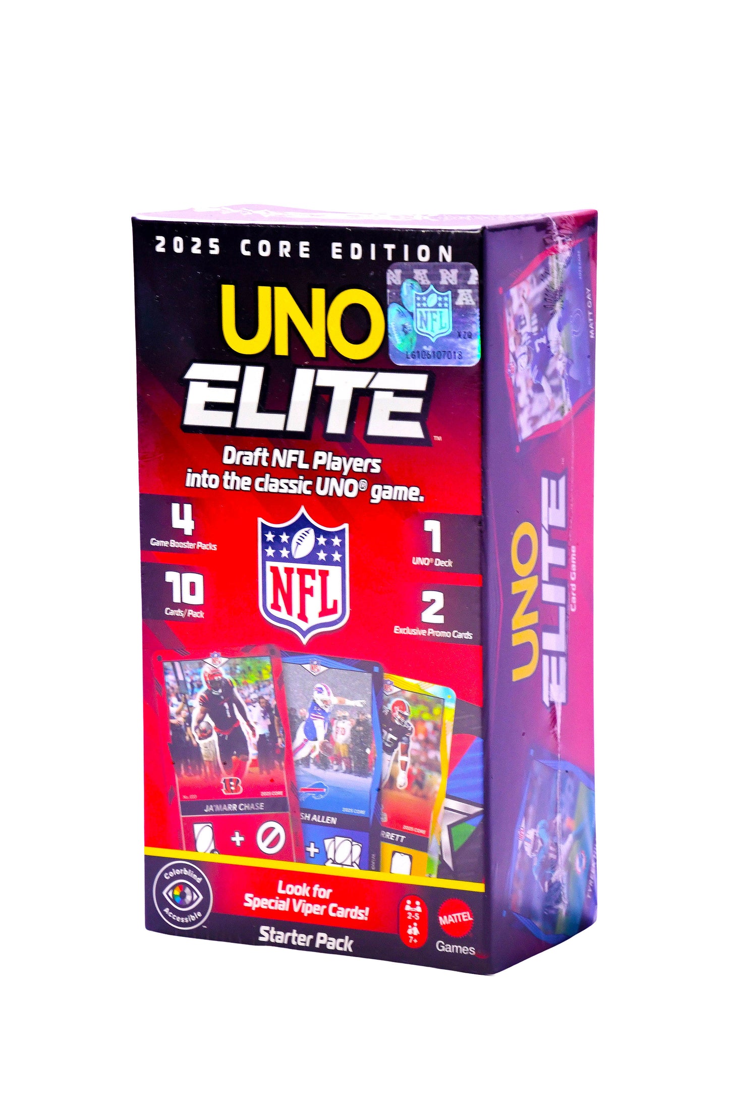 UNO Elite NFL 2025 Core Edition NFL Players into the classic UNO game SEALED