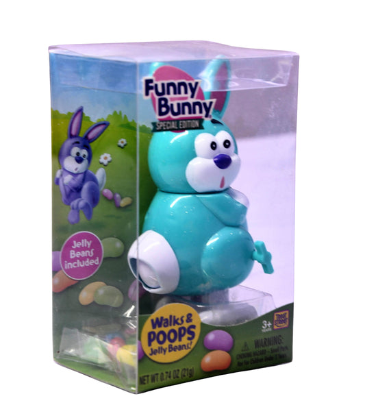 New Easter Funny Bunny Walks and Poops Jelly Beans Candy Dispenser Yellow Bunny