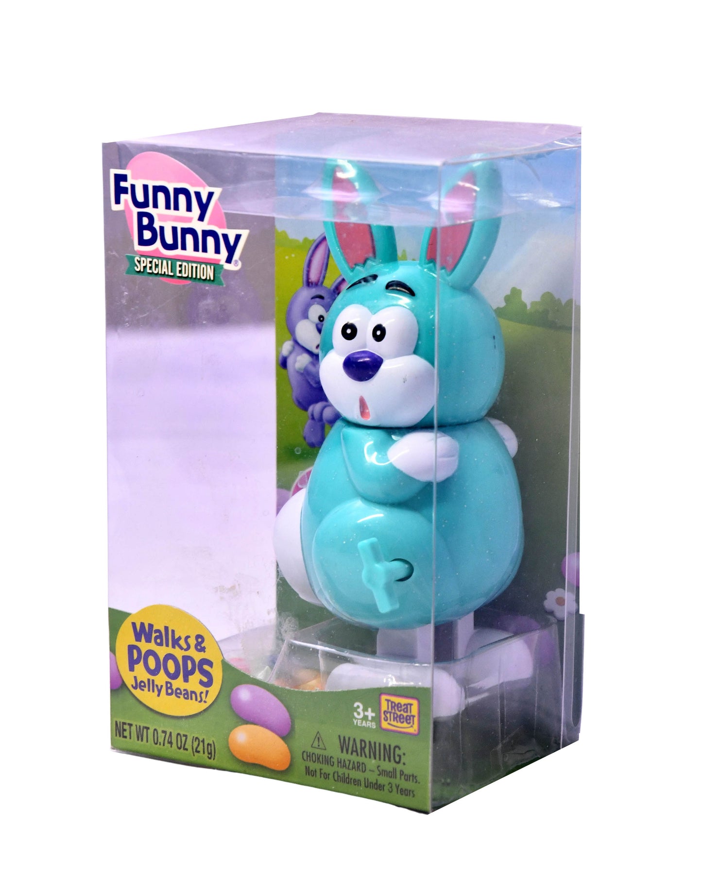 New Easter Funny Bunny Walks and Poops Jelly Beans Candy Dispenser Yellow Bunny