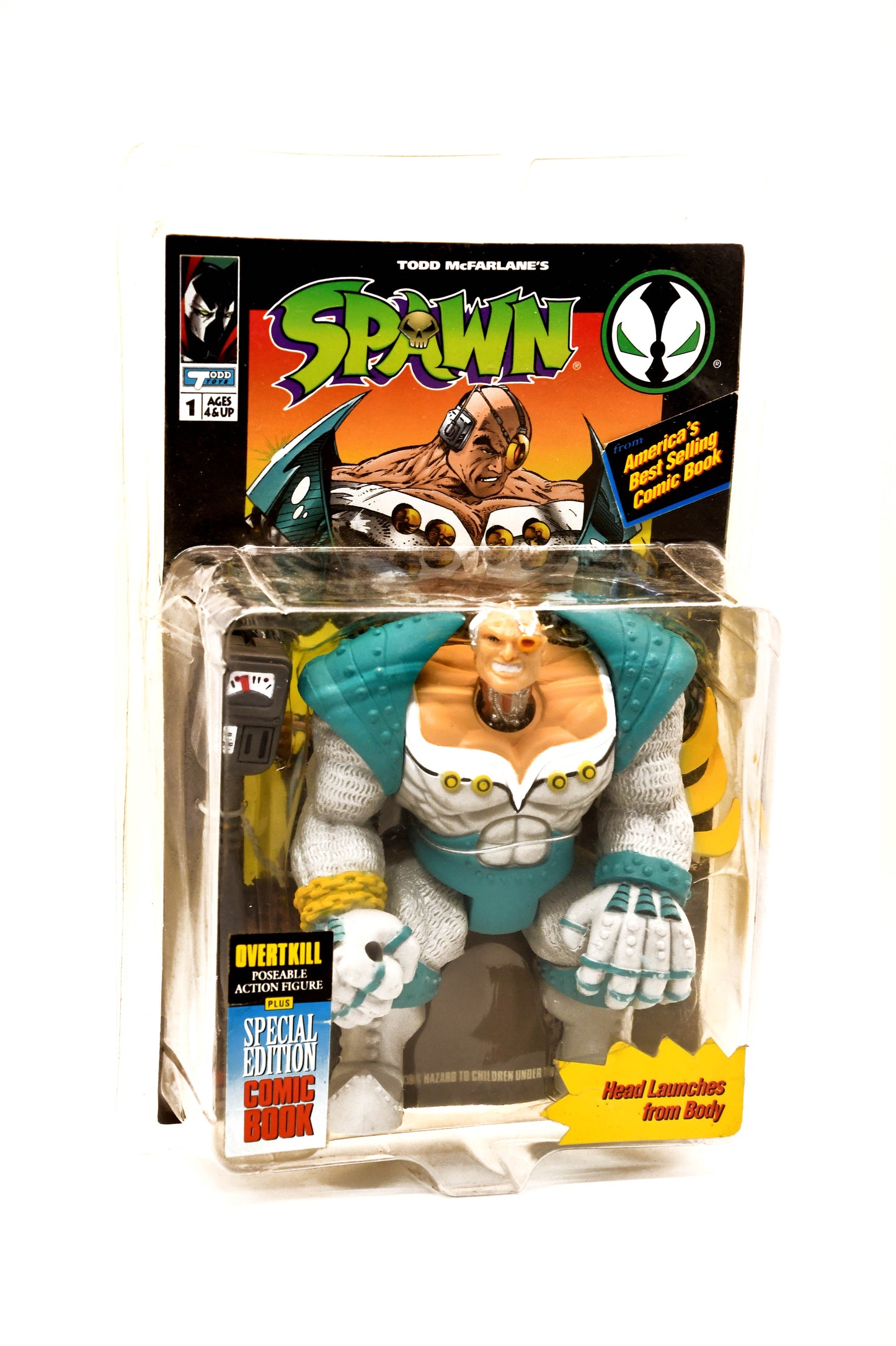 Spawn Overtkill Action Figure With Special Ed Comic 6" 1994